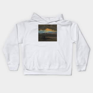 Sunset across the Hudson Valley, New York by Frederic Edwin Church Kids Hoodie